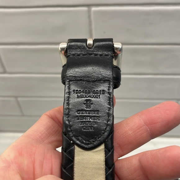 EUC Fossil Black braided 1” wide leather Maddox belt with silver buckle. - Picture 6 of 7